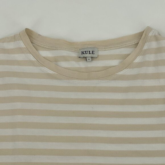 KULE Women's Size Small Cream White Striped Long Sleeve Shirt Cotton - Picture 4 of 12